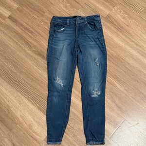 Classic Blue Distressed Women Jeans